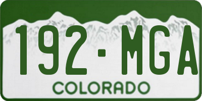 CO license plate 192MGA
