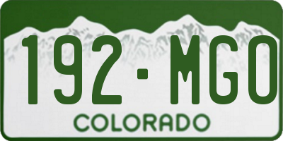 CO license plate 192MGO