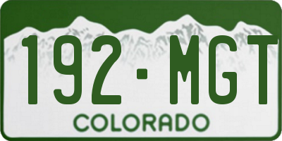 CO license plate 192MGT