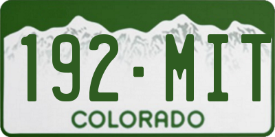 CO license plate 192MIT