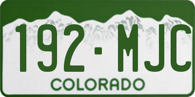 CO license plate 192MJC