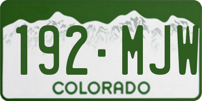 CO license plate 192MJW