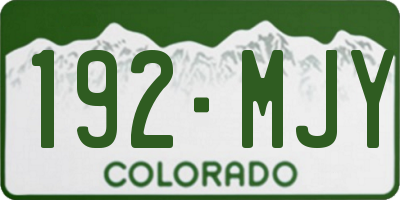 CO license plate 192MJY