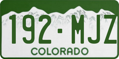 CO license plate 192MJZ