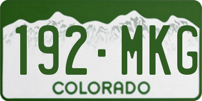 CO license plate 192MKG