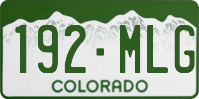 CO license plate 192MLG