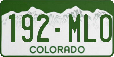 CO license plate 192MLO