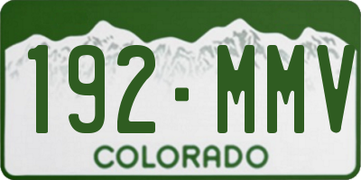 CO license plate 192MMV