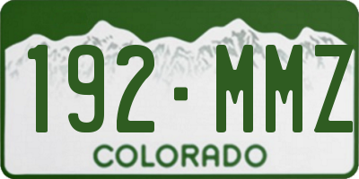 CO license plate 192MMZ