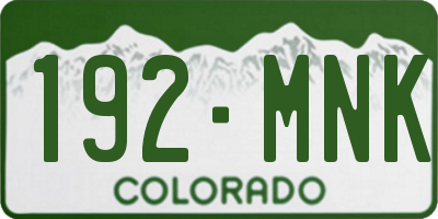 CO license plate 192MNK