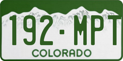 CO license plate 192MPT