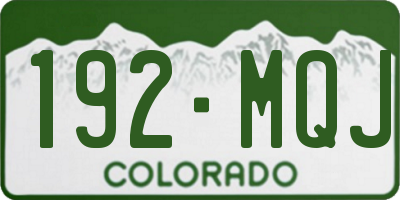 CO license plate 192MQJ