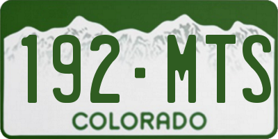 CO license plate 192MTS