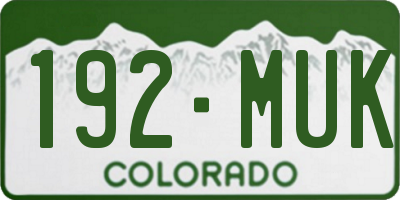 CO license plate 192MUK