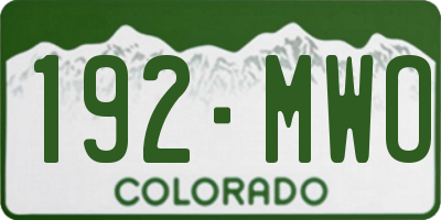 CO license plate 192MWO