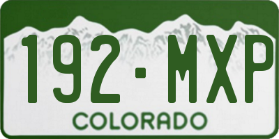 CO license plate 192MXP