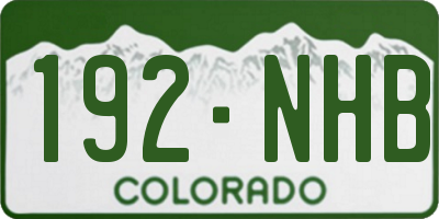 CO license plate 192NHB