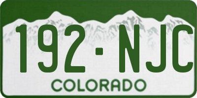 CO license plate 192NJC