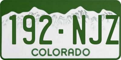 CO license plate 192NJZ