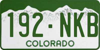 CO license plate 192NKB
