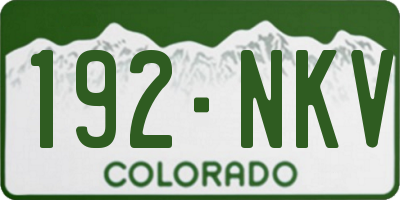 CO license plate 192NKV