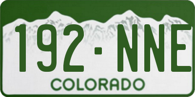 CO license plate 192NNE