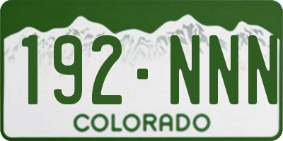 CO license plate 192NNN