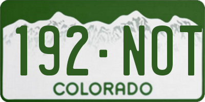 CO license plate 192NOT