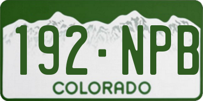 CO license plate 192NPB