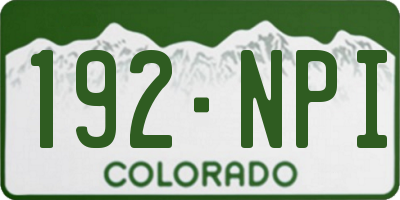 CO license plate 192NPI