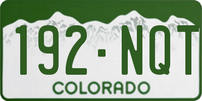 CO license plate 192NQT