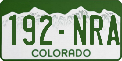 CO license plate 192NRA