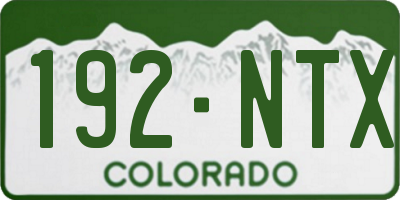 CO license plate 192NTX
