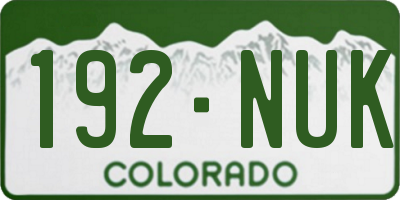 CO license plate 192NUK