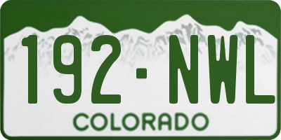 CO license plate 192NWL