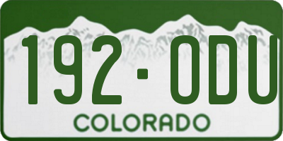 CO license plate 192ODU