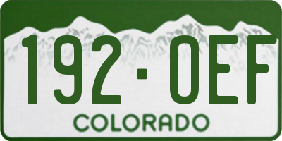 CO license plate 192OEF