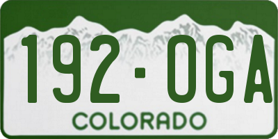 CO license plate 192OGA