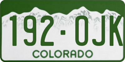 CO license plate 192OJK