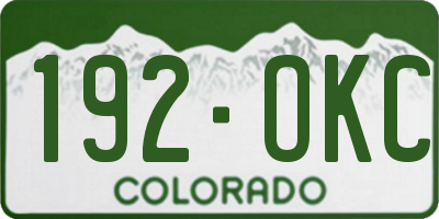 CO license plate 192OKC