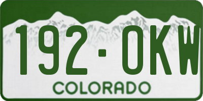CO license plate 192OKW