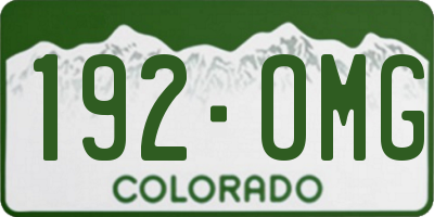 CO license plate 192OMG