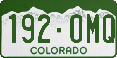 CO license plate 192OMQ