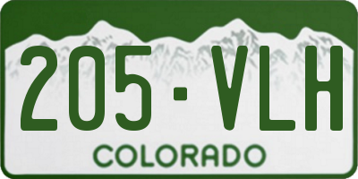 CO license plate 205VLH