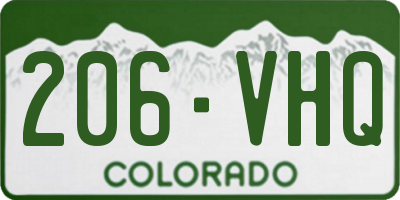CO license plate 206VHQ