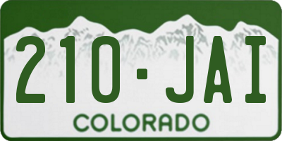 CO license plate 210JAI