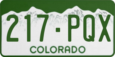 CO license plate 217PQX