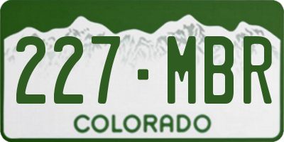 CO license plate 227MBR