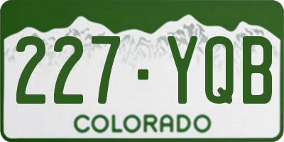 CO license plate 227YQB