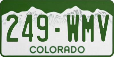 CO license plate 249WMV